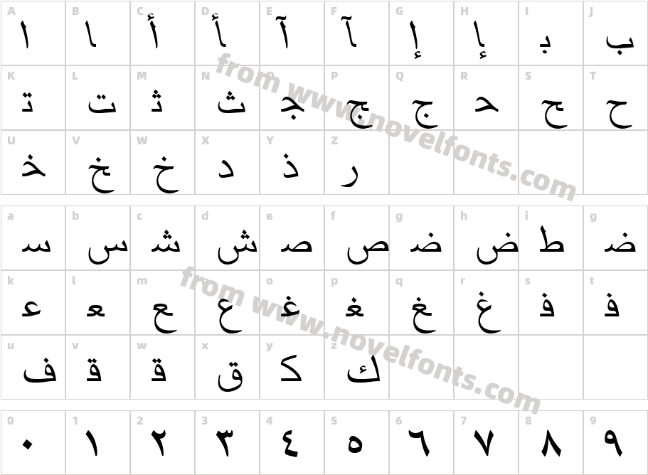 MariamTT-ItalicCharacter Map