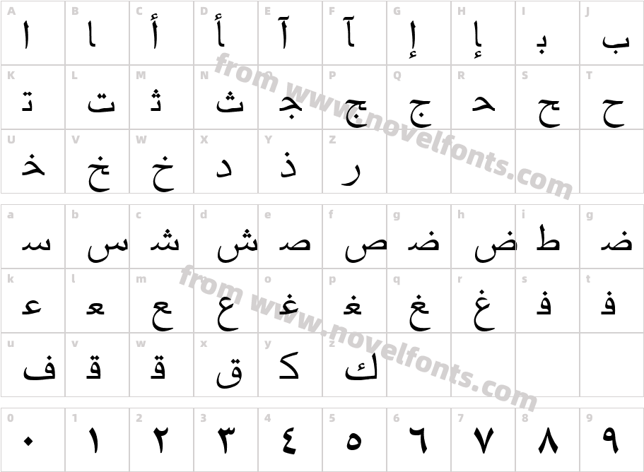 MariamTT-RegularCharacter Map