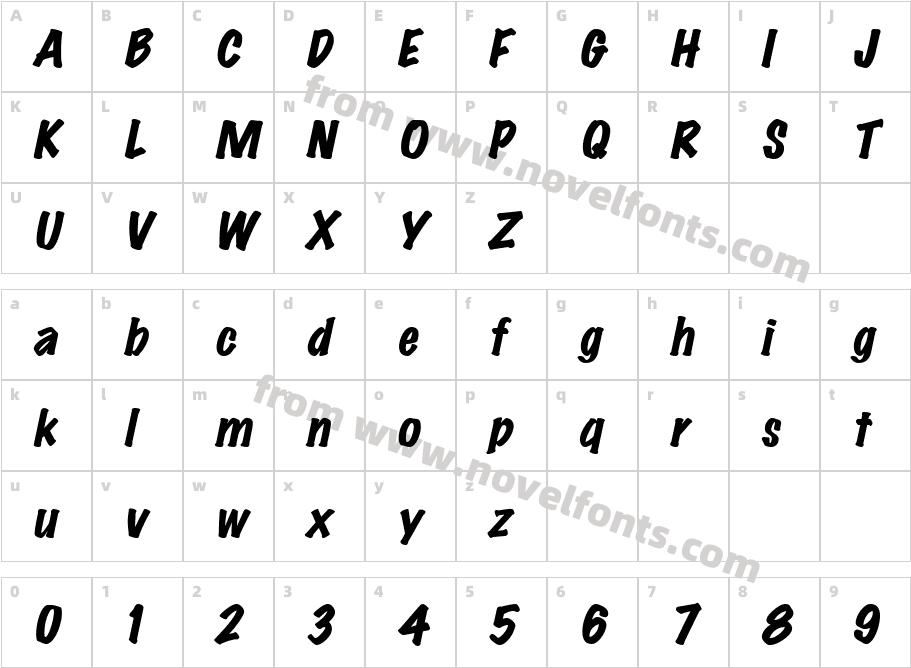 MarkingPenHeavy-ItalicCharacter Map