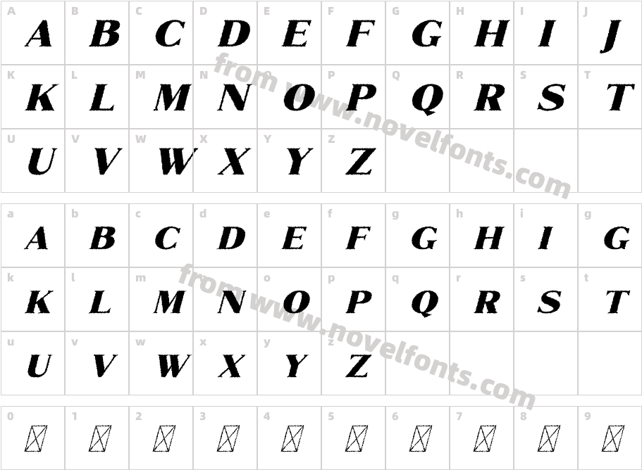 MarquesFree-RoughItalicCharacter Map