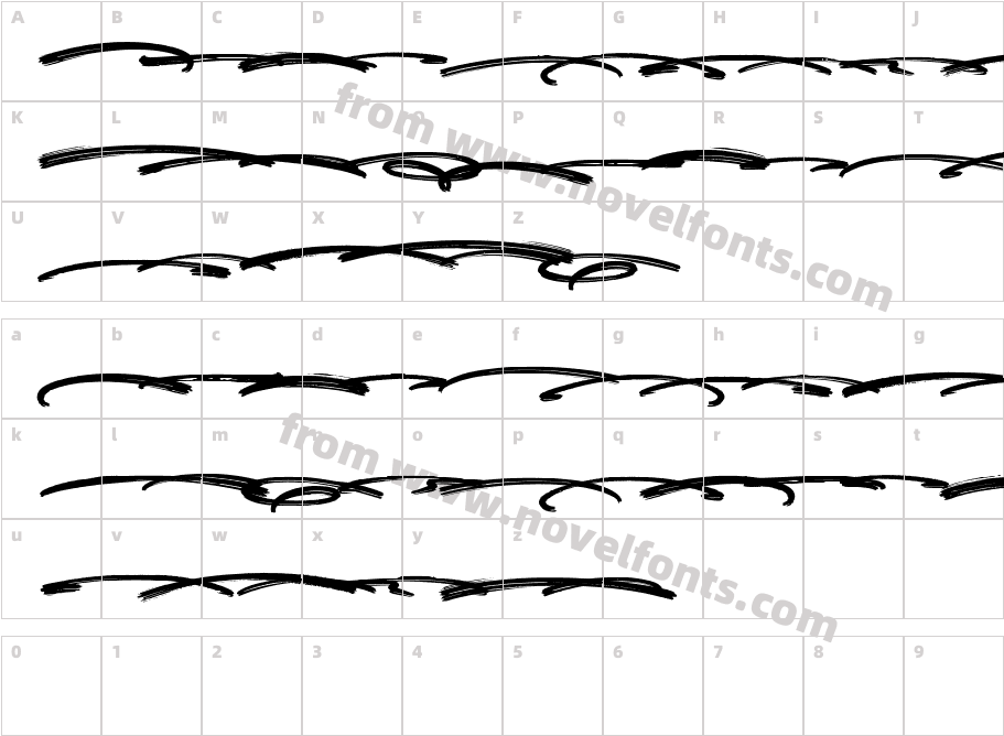 MarthoniBrushUnderlinesCharacter Map