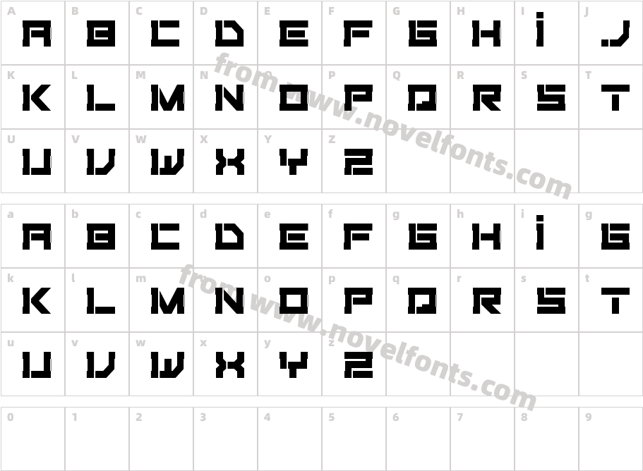 Fiker FuturaCharacter Map