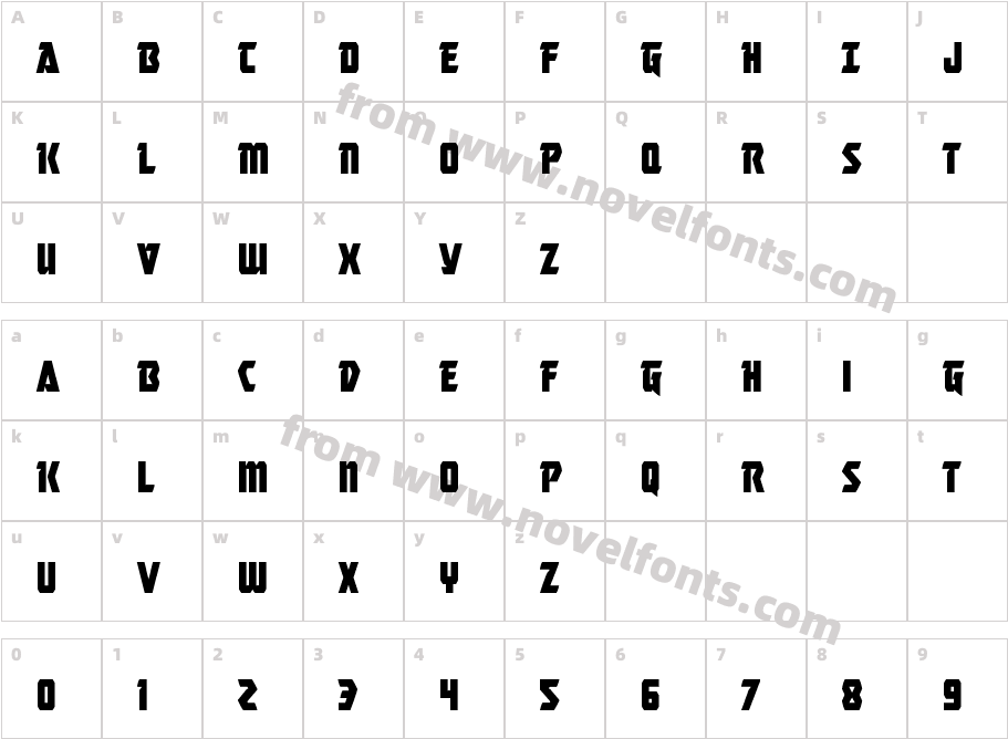 MasterBreakerCondensedCharacter Map