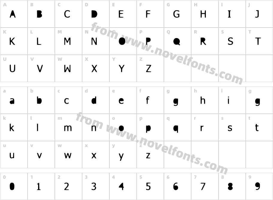 Fillerz-MediumCharacter Map