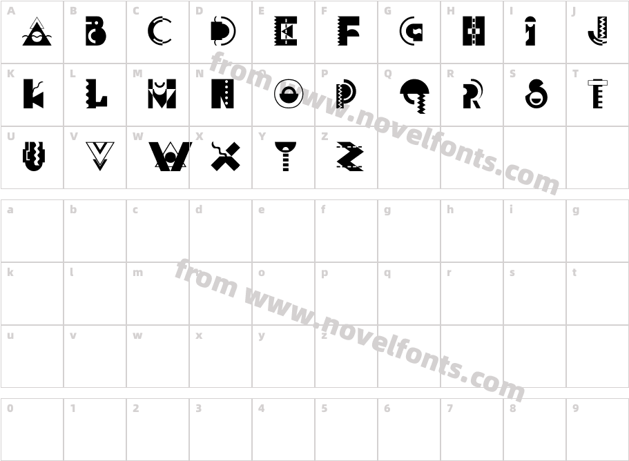 MemphisDisplayCharacter Map