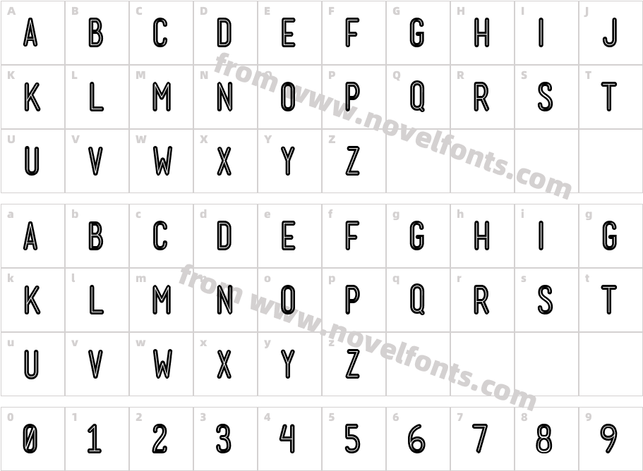 MenschBoldInlineCharacter Map