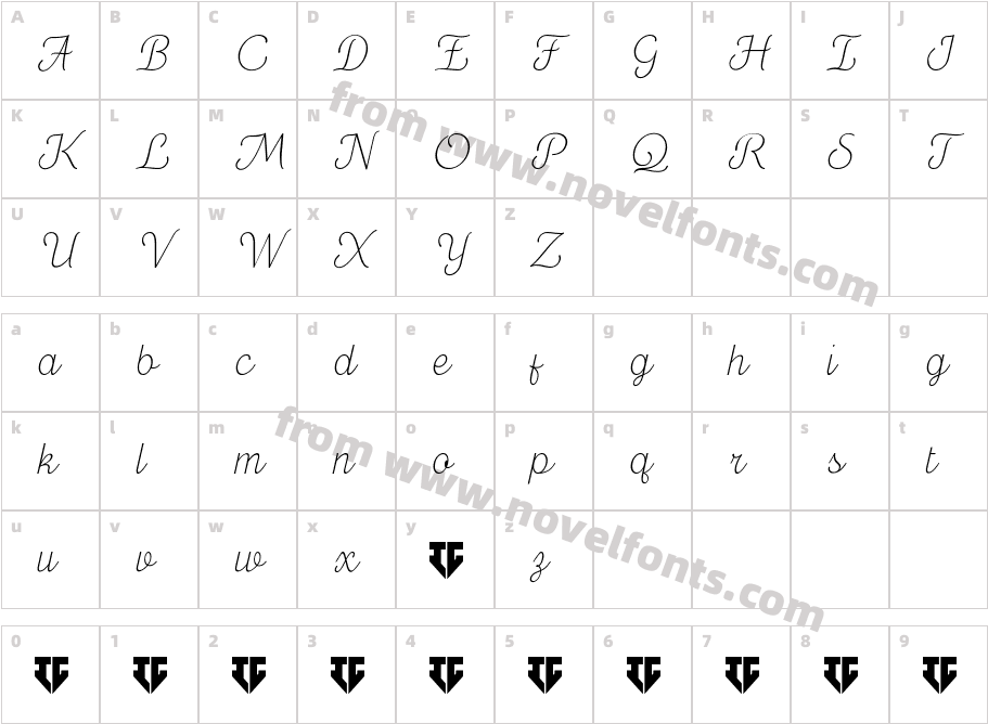 Mercusuar ExtraLight ScriptCharacter Map