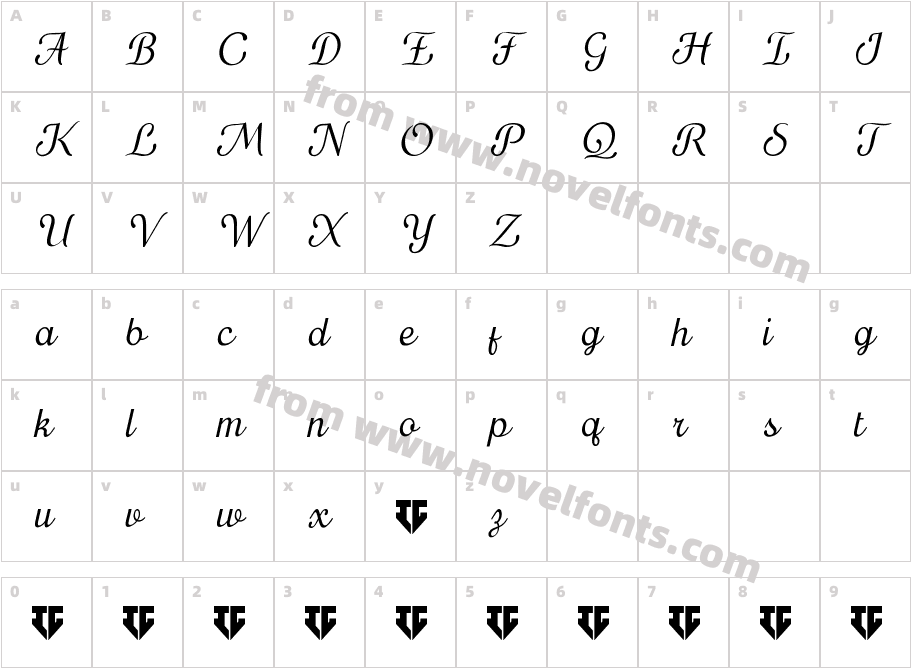 Mercusuar Medium ScriptCharacter Map