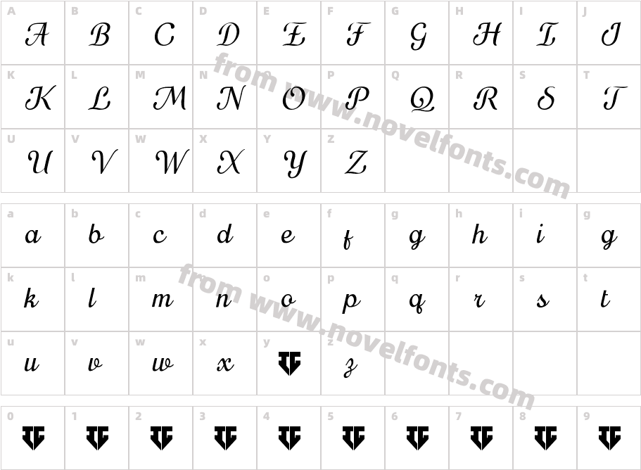 Mercusuar SemiBold ScriptCharacter Map