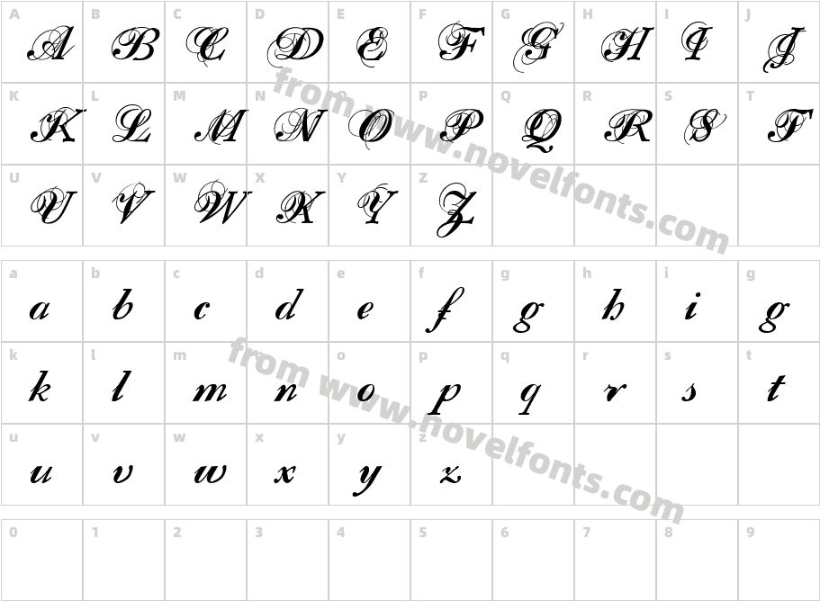 Filou MediumCharacter Map