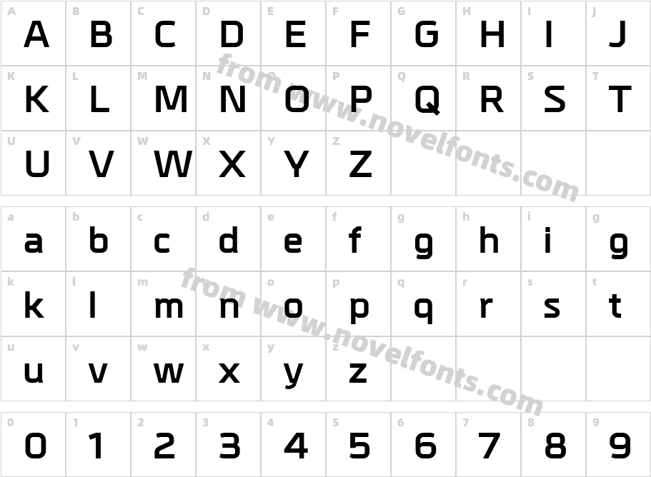 Metral-BoldCharacter Map