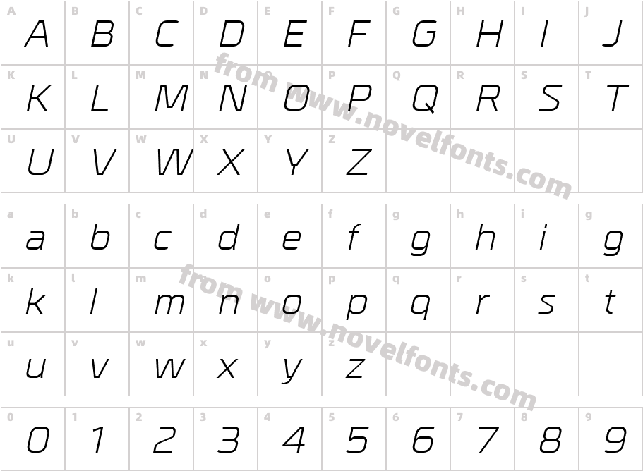 Metrik-ItalicCharacter Map