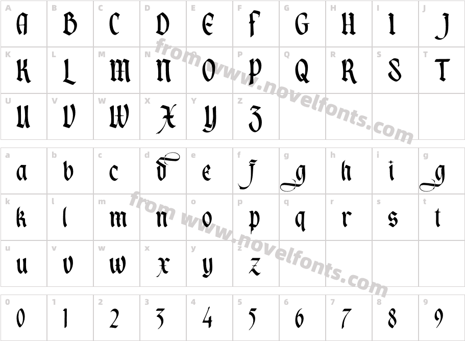 Midnight Flame Gothic DemoCharacter Map