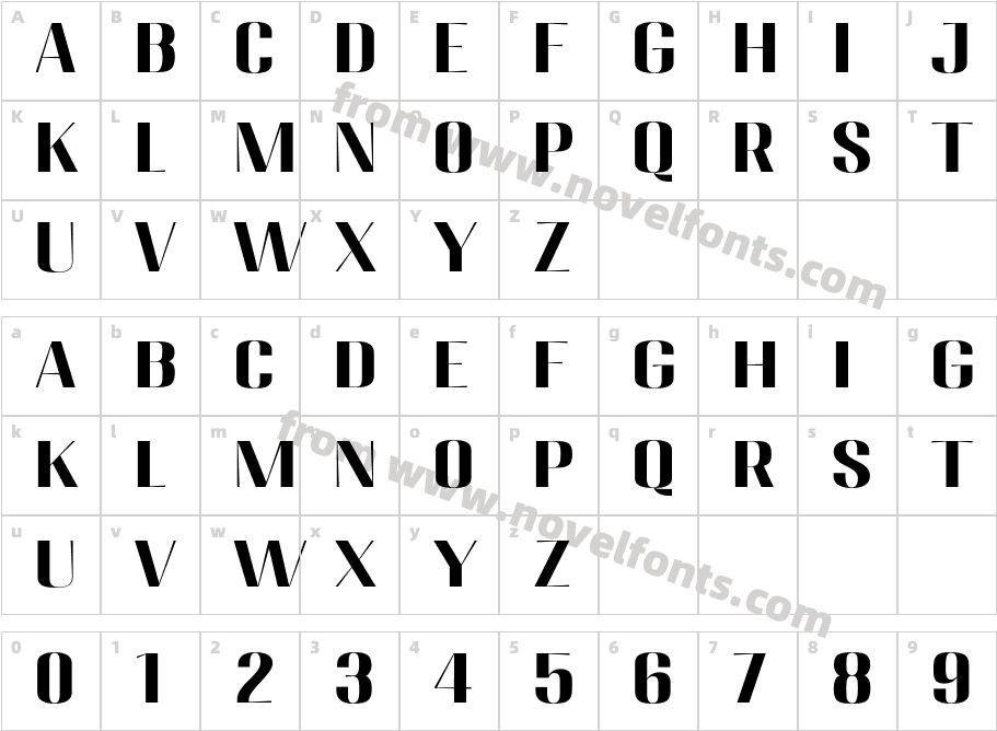 Migha-BoldExpandedCharacter Map