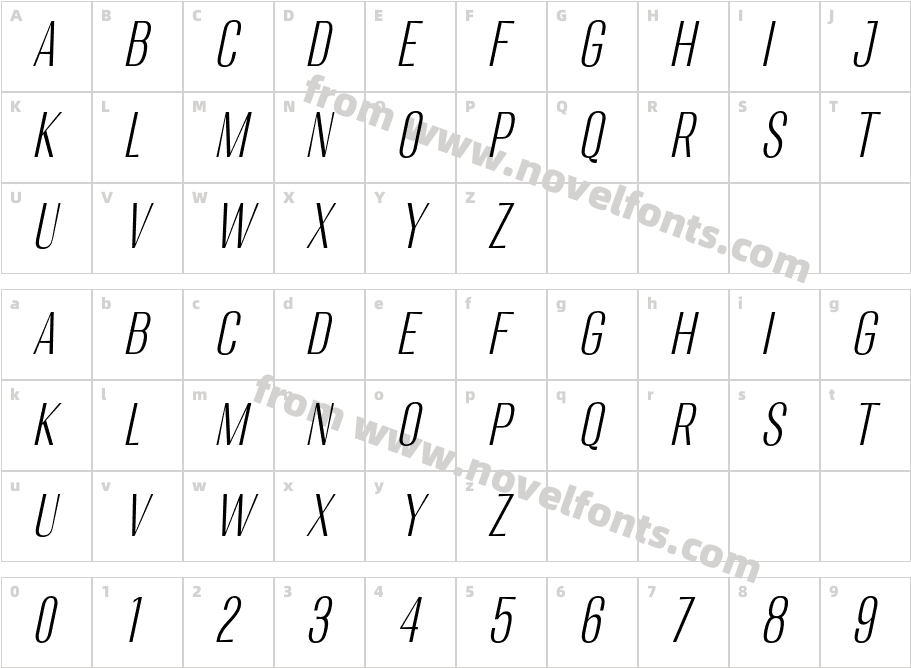 Migha-LightCondensedCNTRSlantCharacter Map