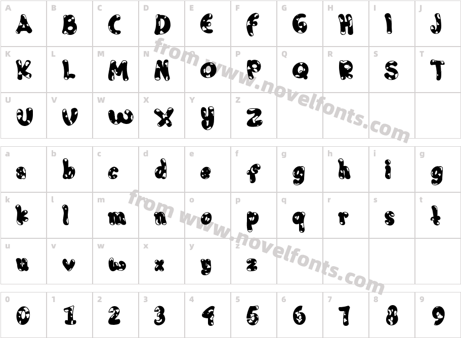 MilkyCowRegularCharacter Map