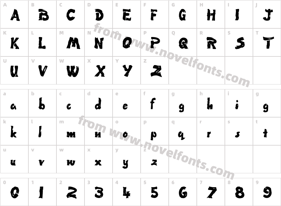 Fingerpaint BoldCharacter Map