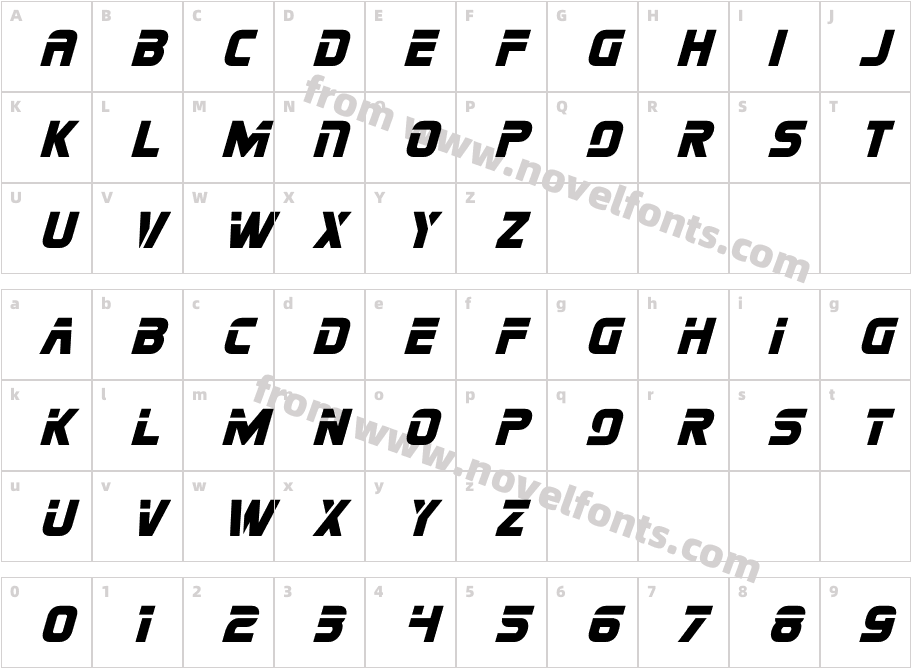 MissionDangerTitleItalic-ywM3ZCharacter Map