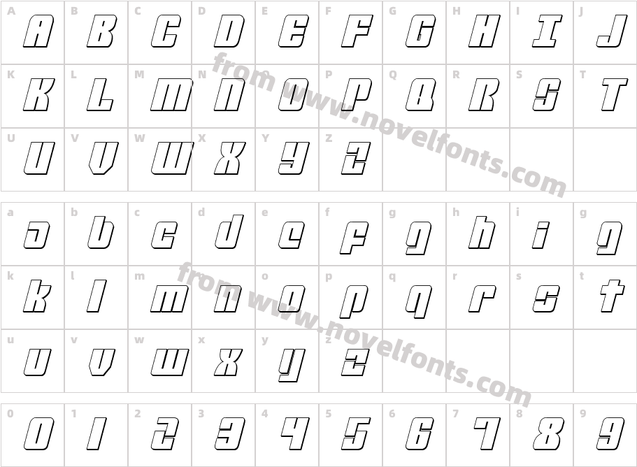 MobileInfantry3DItalicCharacter Map