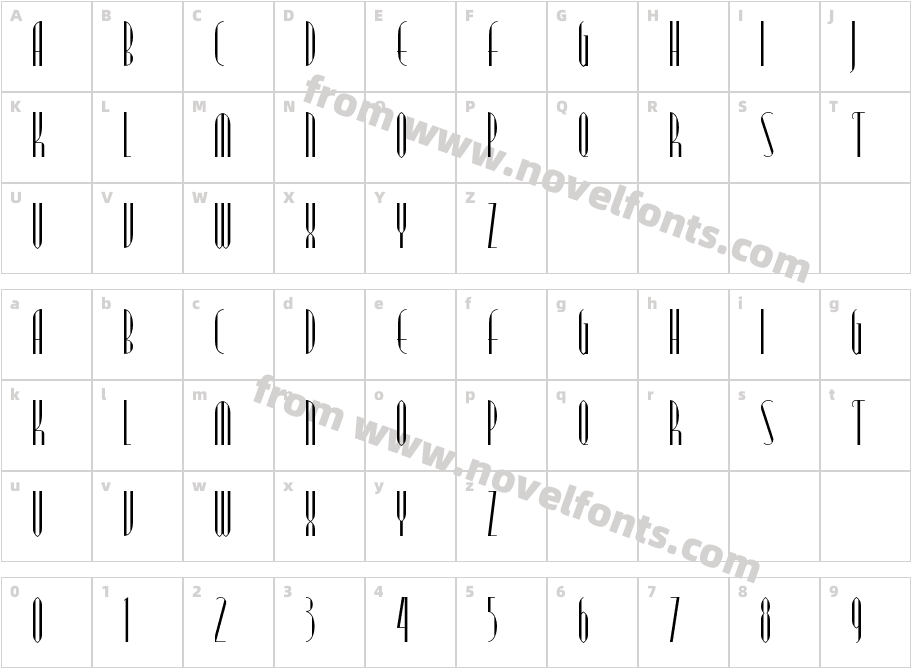 ModernTypographyNFCharacter Map