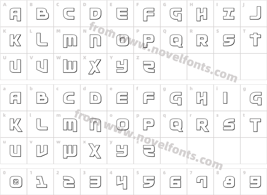 Moltors OutlineCharacter Map