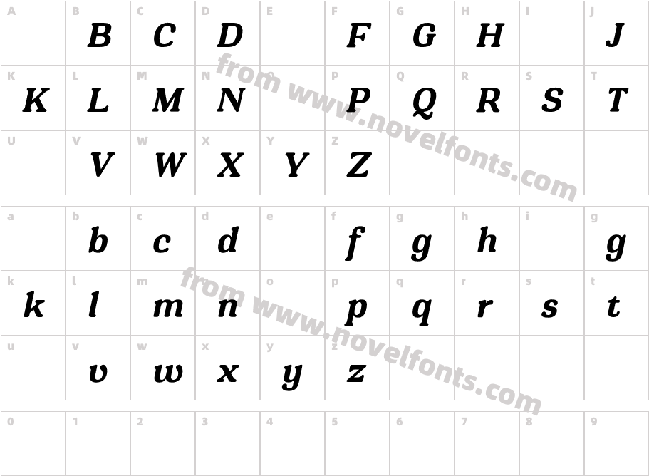 Montnapha DEMO Bold ItalicCharacter Map