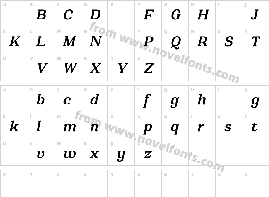 Montnapha DEMO SemiBold ItalicCharacter Map