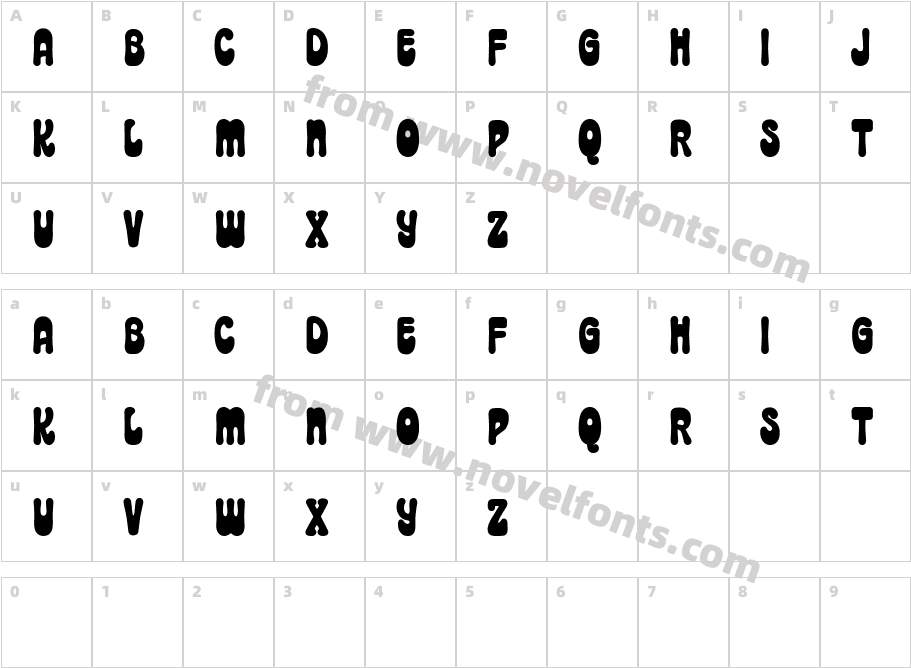 Mooschak Free BoldCharacter Map