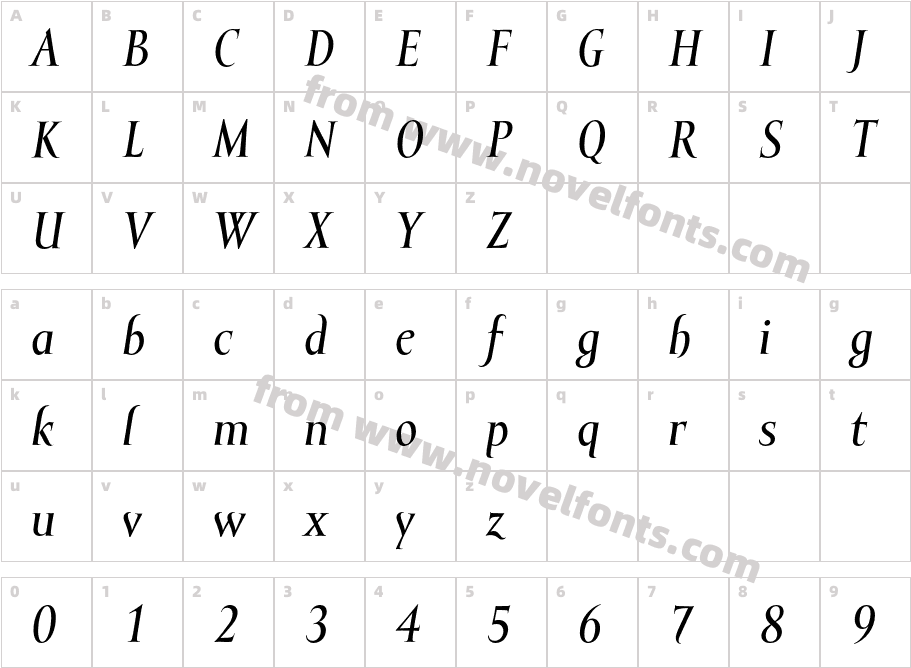 MramorLight-BoldItalicCharacter Map