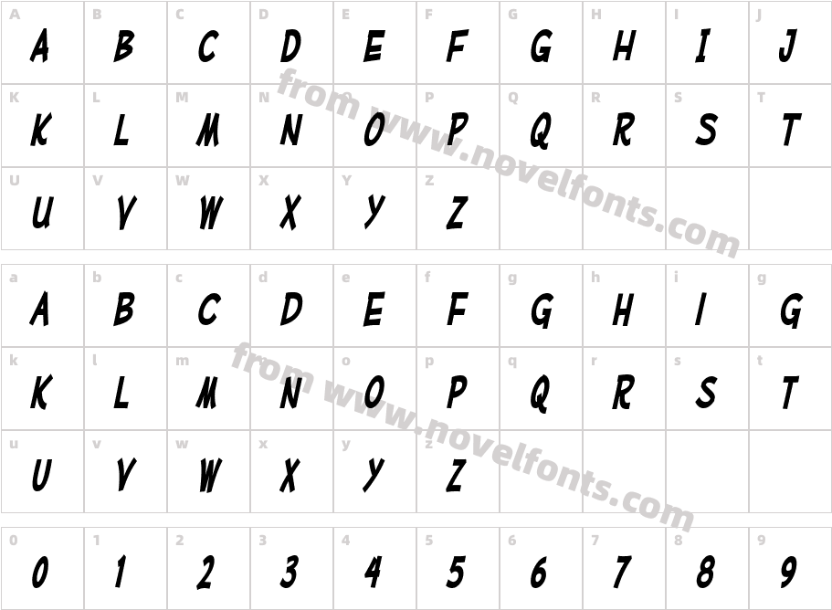 MufferawCd-BoldItalicCharacter Map