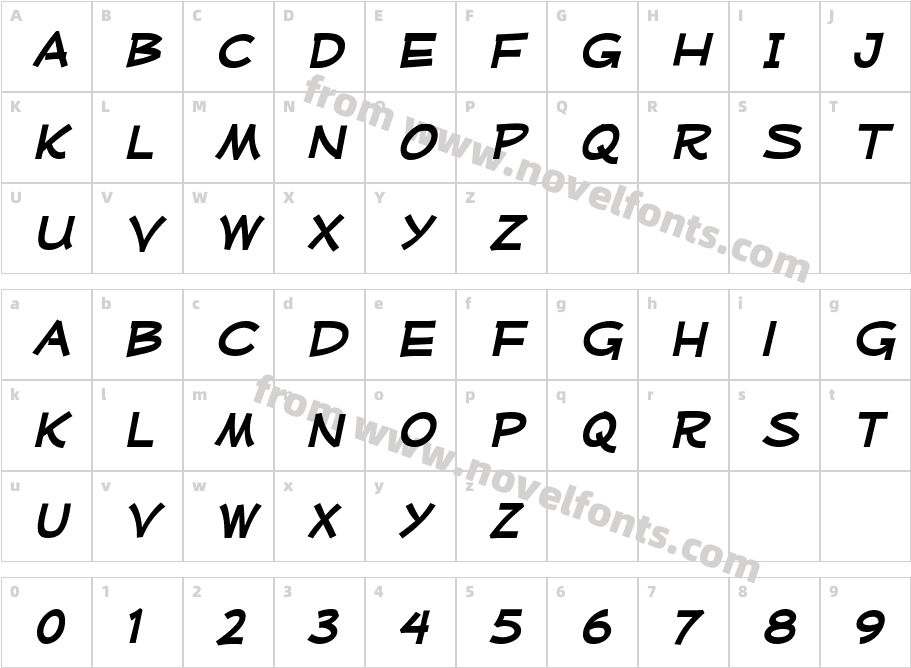 MufferawXp-BoldItalicCharacter Map