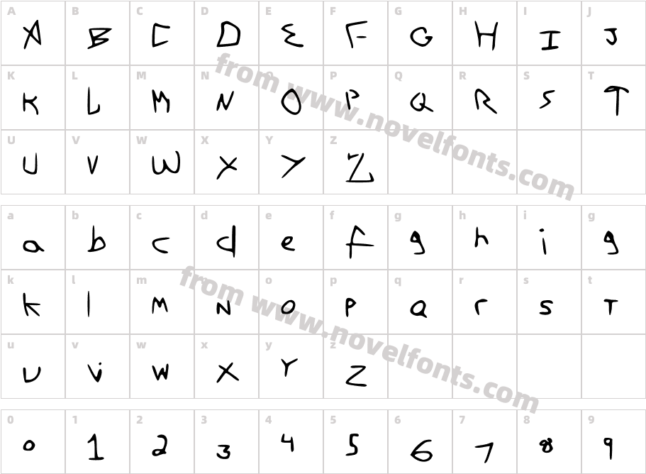 FirstFontCharacter Map