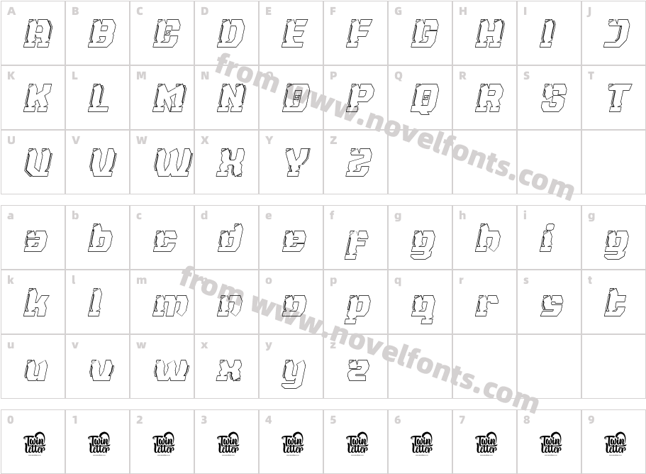 NAXMOS-OutlineItalicCharacter Map