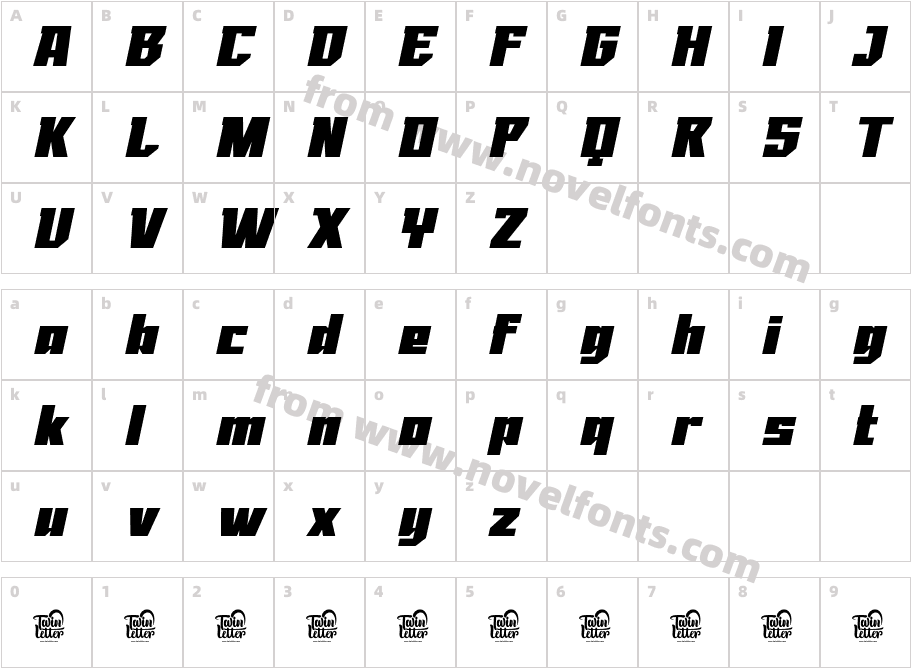 NOKRIOS Gash SlantCharacter Map