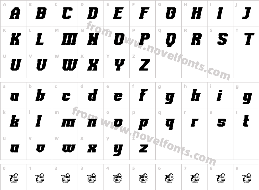 NOKRIOS Regular SlantCharacter Map