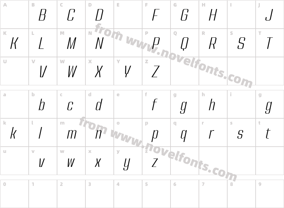 Nanueng DEMO Light ItalicCharacter Map