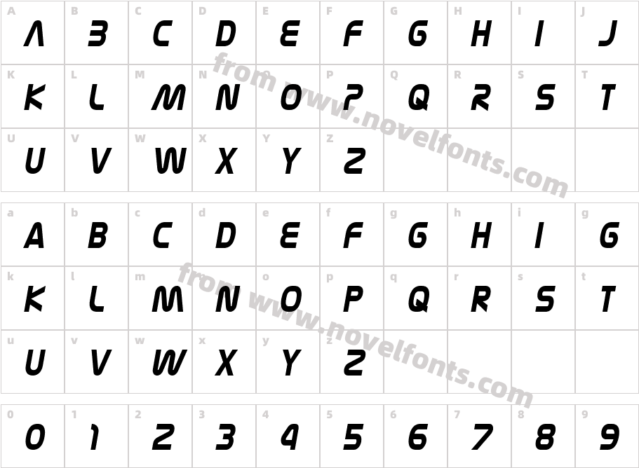 NasalizationCd-BoldItalicCharacter Map