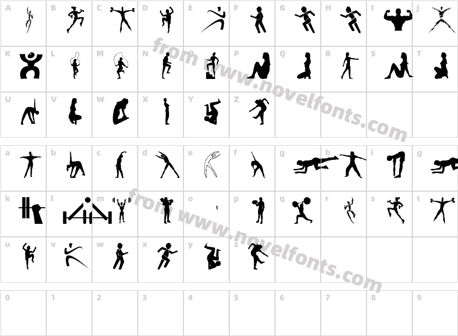 FitnessSilhouettesCharacter Map