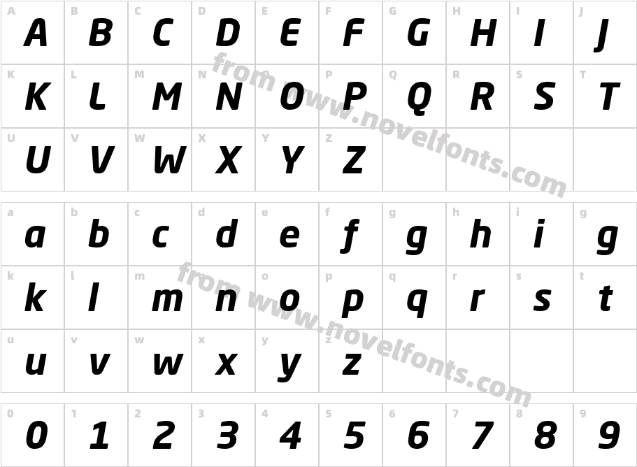 NeoSansPro-BoldItalicCharacter Map