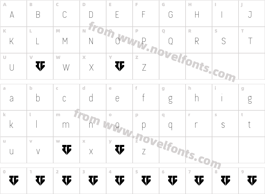 Neogloss-ExtraLightCharacter Map