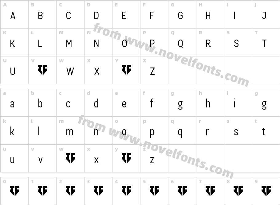 Neogloss-SemiBoldCharacter Map