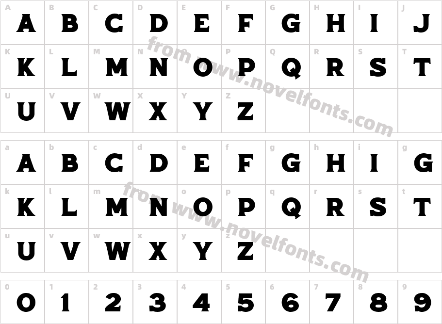 NeolandSerif-DemoCharacter Map