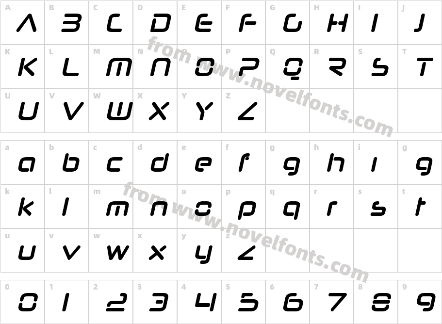 NeuropolNovaCd-BoldItalicCharacter Map