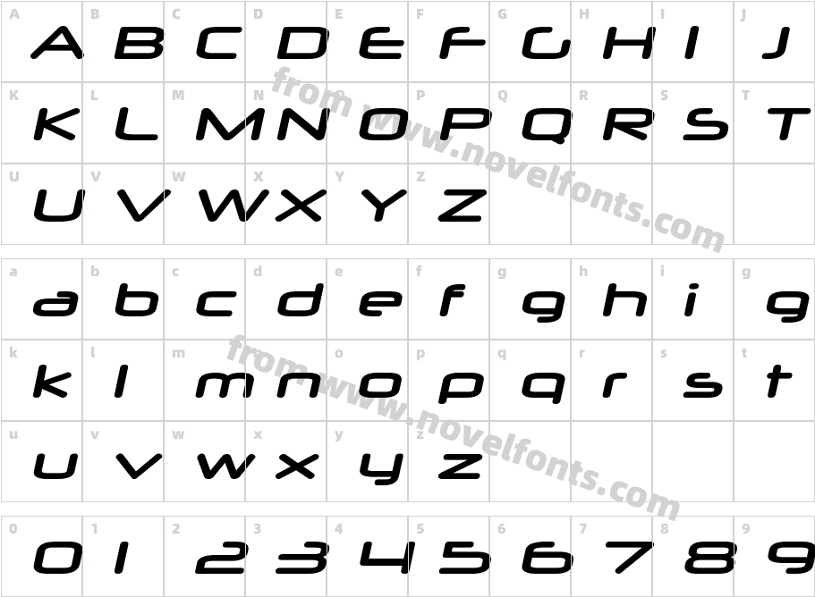 NeuropolXXp-BoldItalicCharacter Map