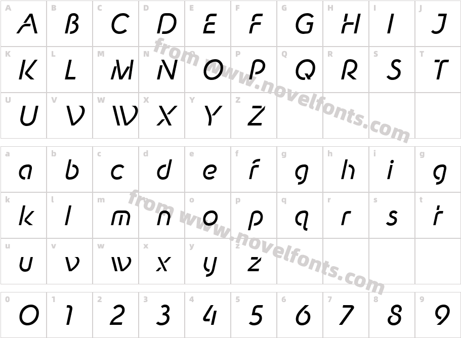 New Shape Book ObliqueCharacter Map