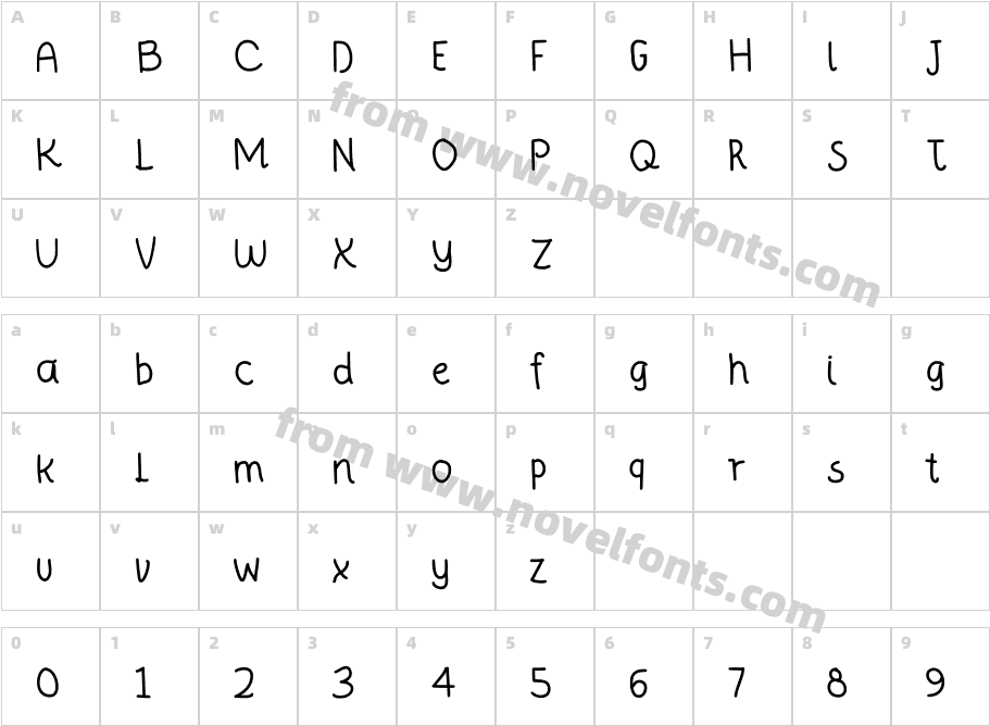 NewFont MediumCharacter Map