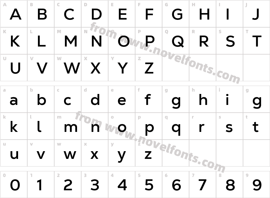 Nexa Text DemoCharacter Map