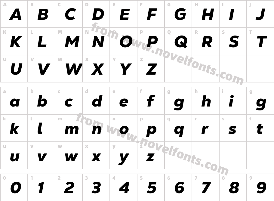 Nexa Text-Trial Black ItalicCharacter Map