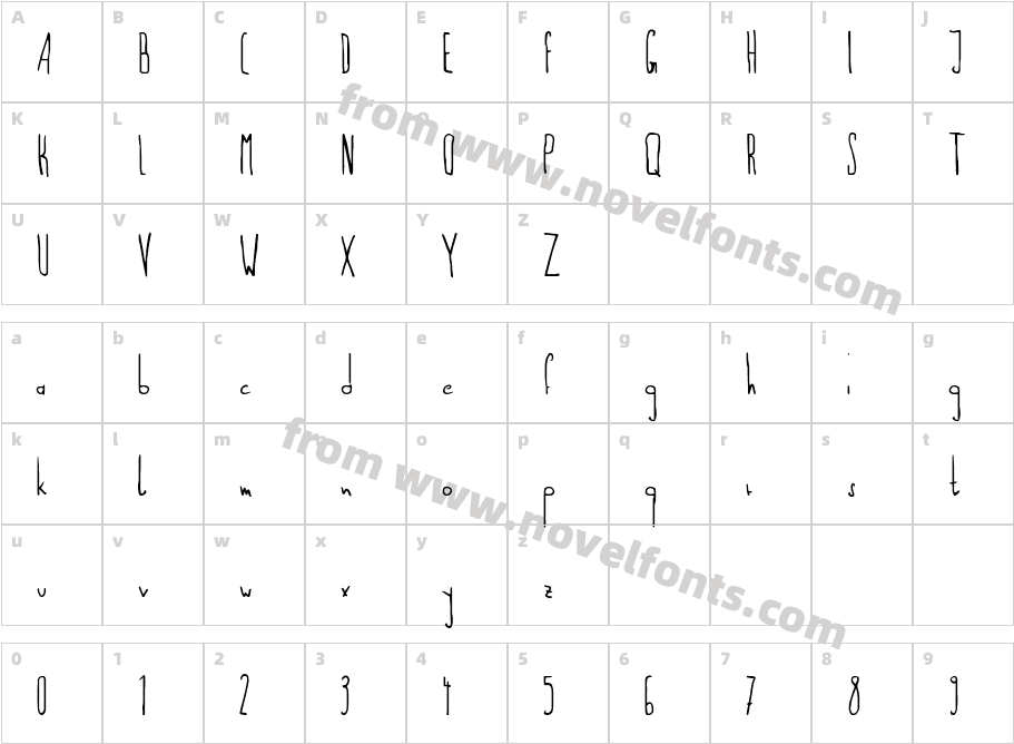 Flamingo 54Character Map