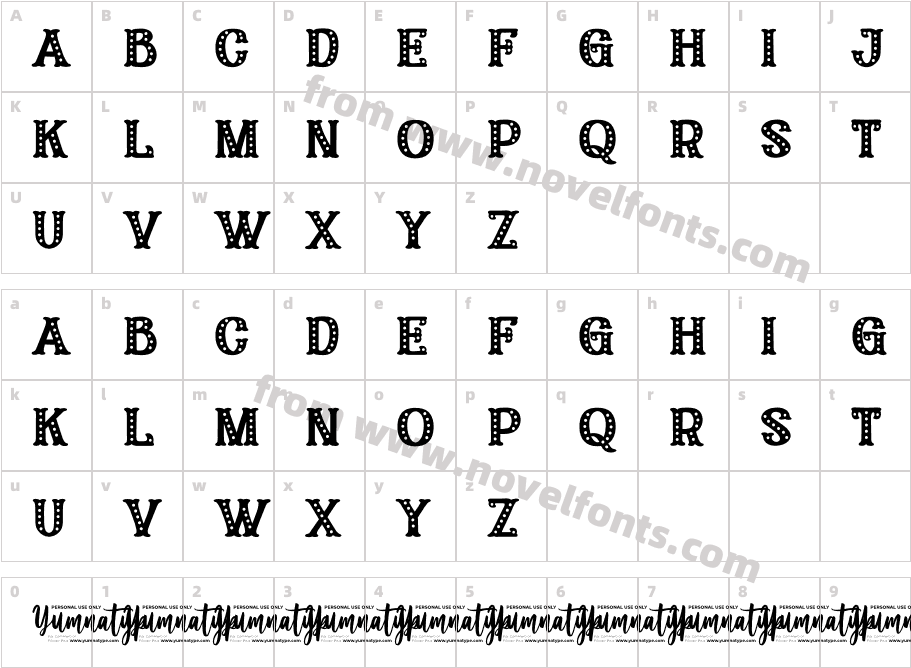 Night Circus Personal UseCharacter Map